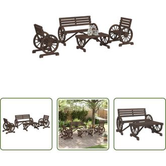 vidaXL vidaXL Tavolo da giardino - Set Salotto da Giardino 4 pz in Legno Massello di Abete