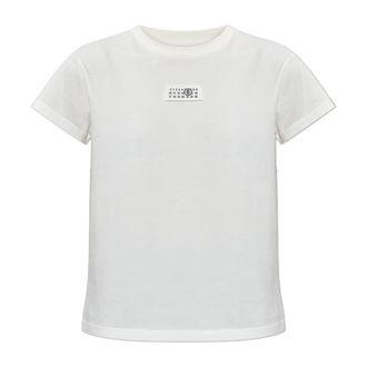 Maison Margiela T-Shirts, female, White, Size: XS T-shirt with Logo Patch