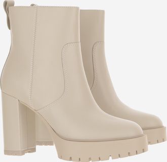 Pinko Womens Ankle Boots Clara 01 Ivory Leather Upper: Bovine