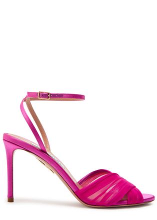 Aquazzura Aquazzura Voile 85 Cross-over Satin Sandals - Pink - 39 (IT39 / UK6)