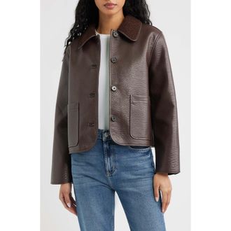 Rails Terra Faux Shearling Jacket in Walnut at Nordstrom, Size Xx-Small