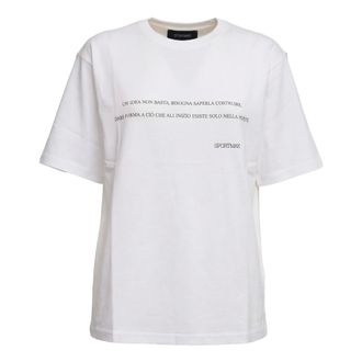 Sportmax Tops, Dames, Wit, S, T-shirt met ronde hals