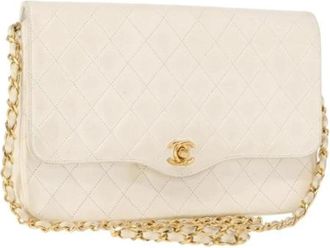 Chanel Pre-owned Cross Body Bags, female, White, Size: ONE SIZE Pre-owned Vintage Cross Body Bag