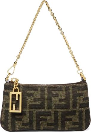 Fendi Mini Baguette Jacquard Chain Pouch