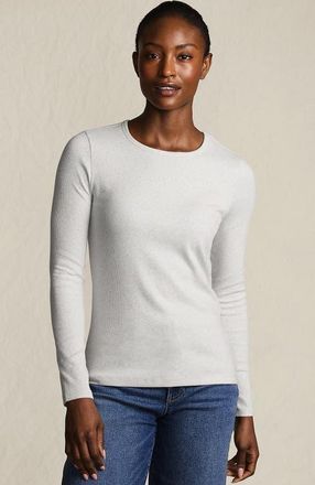 Lands End Cotton Rib T-shirt in Soft Light Gray Heather at Nordstrom, Size X-Large P