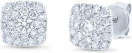 Allurez 0.53ct 14k White Gold Diamond Cluster Earrings