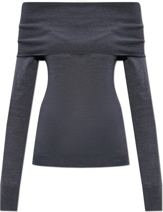 Stella McCartney Wollen Trui - Dames - Ronde hals truien - Grijs - M - Wol - Truien & Vesten