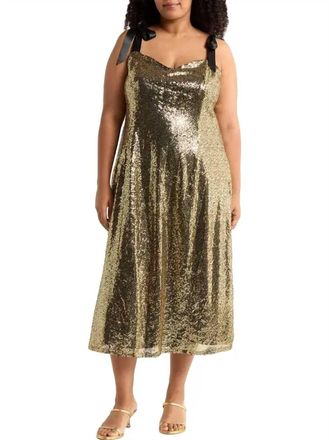 Sugarlips Sparkly Nights Dress - Plus In Gold