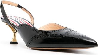 Thom Browne Womens Black Calf Leather Pointed-toe Pumps - Size 37.5 EU/IT