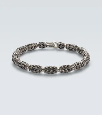 David Yurman Chevron sterling silver bracelet with diamonds