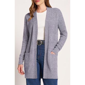 Matty M Claire Longline Open Front Cardigan in Heather Denim Blue at Nordstrom, Size X-Small