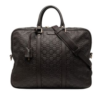 Gucci Black Guccissima Business Bag