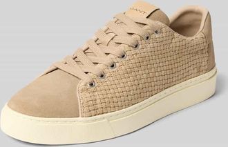 GANT Sneaker aus echtem Leder mit Strukturmuster Modell Julien in Sand, Gr&ouml;&szlig;e 40