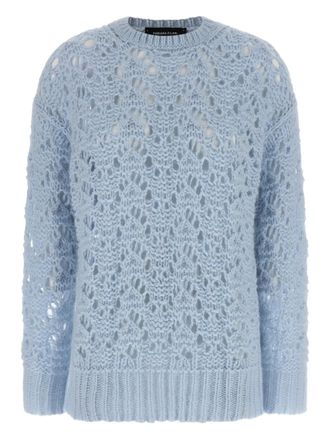 Fabiana Filippi openwork crew-neck sweater - Blue