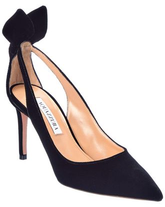 Aquazzura Bow Tie 85 Velvet Pump