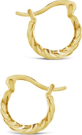 Sterling Forever Croissant Dome Hoop Earrings in Gold at Nordstrom Rack