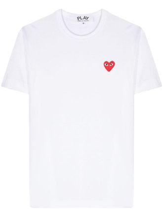 Comme Des Gar&ccedil;ons White Heart Cotton T-shirt