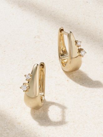 Mizuki Orecchini A Cerchio In Oro 14 Carati Con Diamanti