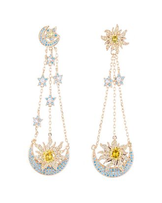 Eyecandy LA Eye Candy La Luxe Collection Under The Moon Sun Cubic Zirconia Crstyal Drop Earrings