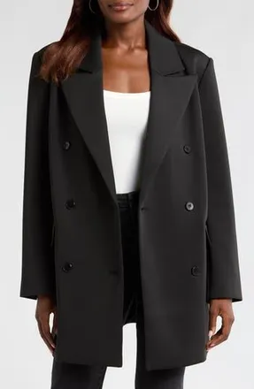 Good American Sculpting Double Breasted Coat in Black001 at Nordstrom Rack, Size X-Small