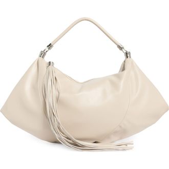BCBGeneration Tassel Water Repellent Shoulder Bag in Almond at Nordstrom Rack