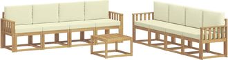 vidaXL Conjunto De Sof&aacute;s De Exterior 9 Uds. Blanco Y Crema Vidaxl