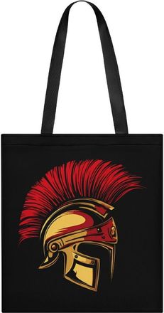 Generic Gold Spartan Helmet Womens Tote Casual Shopping Bag Lightweight Shoulder Bags Hobos Handbag for Work Travel Daily 35x40cm