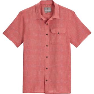 Royal Robbins Hempline Spaced Short Sleeve Hemp Blend Button-Up Shirt in Dusty Cedar at Nordstrom, Size Xx-Large
