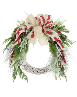 Creative Displays Inc. Handcrafted 28In Holiday Wreath With Berries, Ferns & Bows