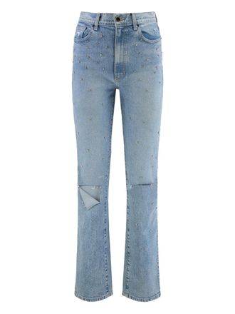 LE JEAN studded distressed jeans - Blue