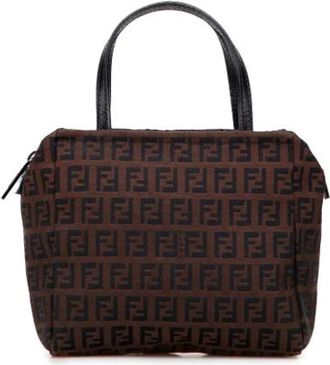 Fendi Pre-owned Vintage Canvas Handbag - Dames - Vintage Handtas - Bruin - ONE Size - Leer - Vintage