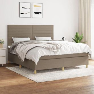 vidaXL Vidaxl - Cama Box Spring Con Colch&oacute;n Tela Gris Taupe 160x200 Cm