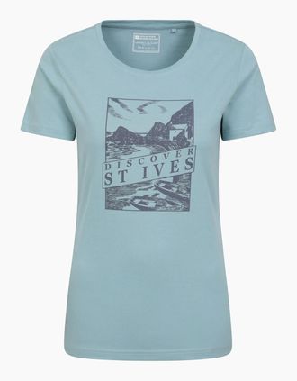 Mountain Warehouse Womens Mountain Warehouse Womens/Ladies Discover St Ives Printed T-Shirt - Blue - Size: 12