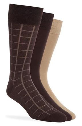 Lorenzo Uomo 3-Pack Dress Socks in Brown at Nordstrom Rack