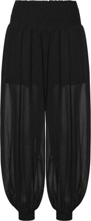 Pinko Bore Pantalone Voile Viscosa - Dames - Wijde Broeken - Zwart - S - Katoen - Broeken