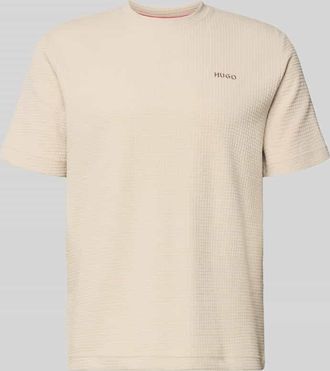 HUGO BOSS Regular Fit T-Shirt aus Baumwoll-Mix Modell AUSTIN in Offwhite, Gr&ouml;&szlig;e XXL