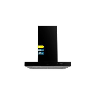 Cecotec Cecotec - Cappa t bolero flux tm 606500 nero a de 60cm largo, finitura nera, aspirazione 650m3/h, motore 165w, classe a, controllo meccanico, 3