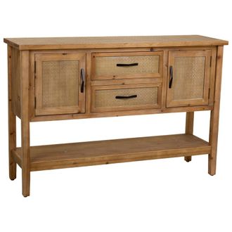 Wanderlust Deco Wanderlust Deco - Recibidor De Madera Y Metal Marr&oacute;n 122x35x81.5