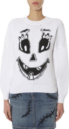 Moschino Graphic Face Round Neck Sweater