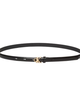 Calvin Klein Lederg&uuml;rtel CALVIN KLEIN CK BUCKLE 15MM FIXED BELT, Damen, Gr. 11,5, schwarz (schwarz, antique light gold), Rindsleder, unifarben, G&uuml;rtel Lederg&uuml;rtel,