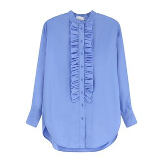 Nude Nude, Dames, Blouses & Shirts, Blauw, Maat: S