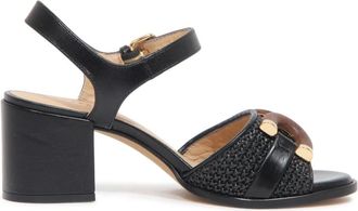 Roberto Festa Milano Raffia Sandaal Alice Zwart Made in Italy - Dames - Sandalen met hakken - Zwart - 36 EU - Schoenen