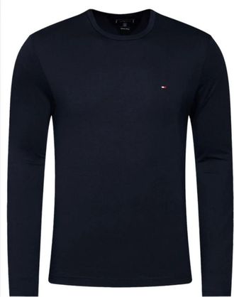 Tommy Hilfiger Logo Lange Mouw T-shirt - Heren - Longsleeves - Blauw - XS - Katoen - Tops