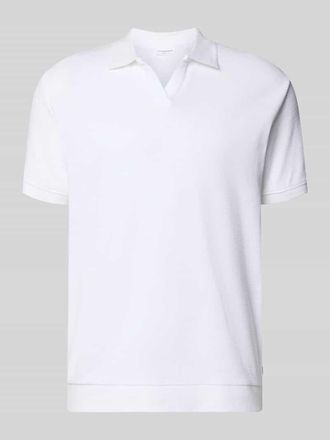 Lindbergh Lindbergh Comfort Fit Poloshirt mit V-Ausschnitt in Weiss, Gr&ouml;&szlig;e XXXL