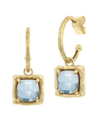 I.Reiss Company 14K 9.50 Ct. Tw. Diamond & Blue Topaz Charm Earrings