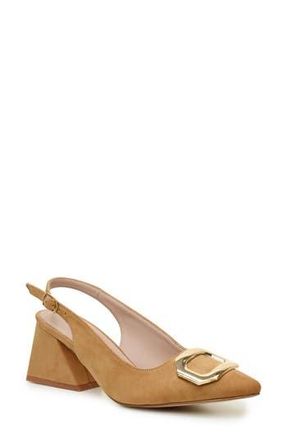 Nicole Miller Block Heel Slingback Pump in Sand Suede at Nordstrom Rack, Size 7.5