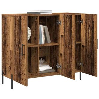 Berkfield Home Sideboard in Vintage Wood - 90x34x80 cm, Made of Engineered Wood in Brown | Size: 90 x 34 x 80 cm