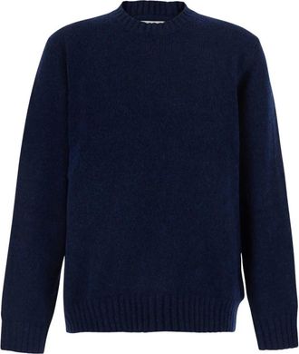 Nn.07 Nn07, Truien & Vesten, Dames, Blauw, XL, Wol, Merino Trui met Ronde Hals