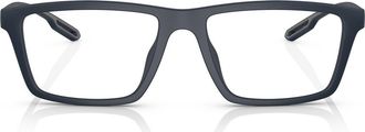 Emporio Armani 55mm Rectangle Optical Glasses in Matte Blue /Clear at Nordstrom