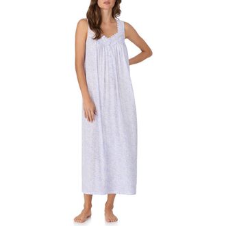 Eileen West Ballet Sleeveless Cotton Nightgown in Lavender Print at Nordstrom, Size X-Small